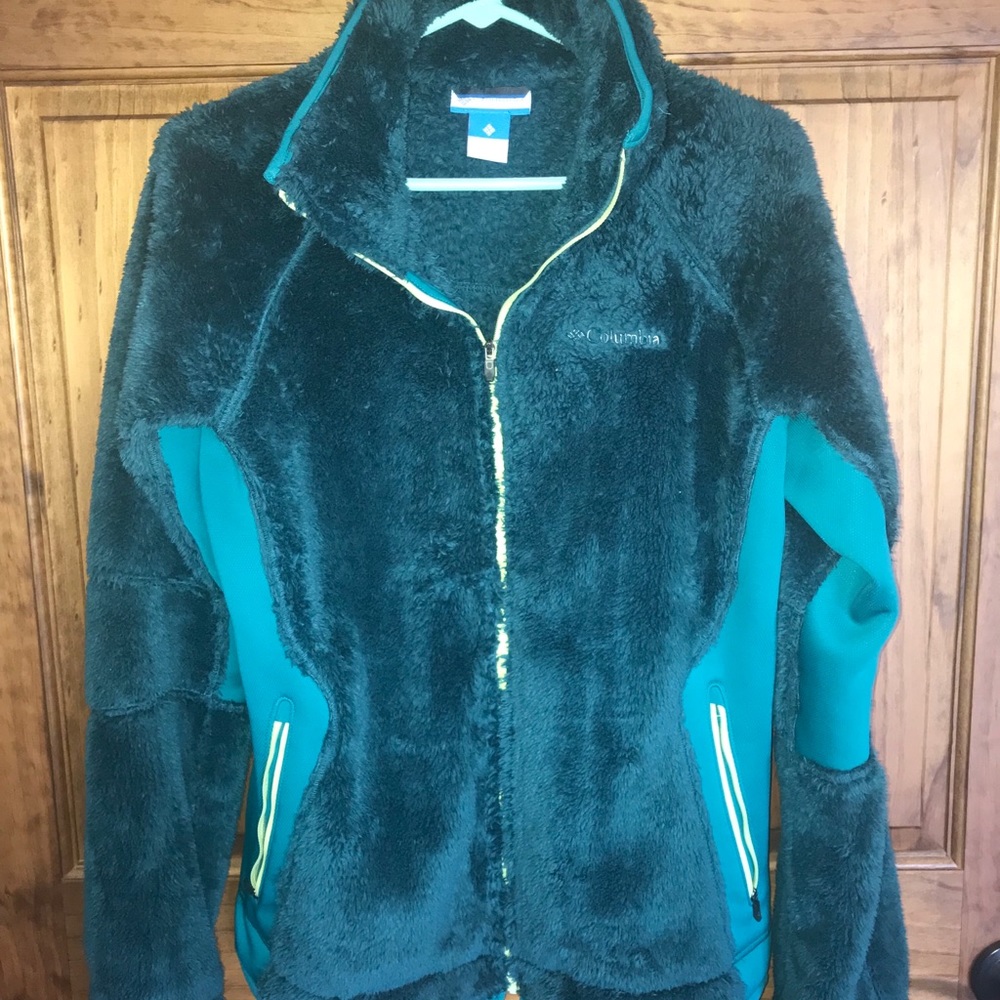 Columbia Teal Sherpa Zip Up Jacket
